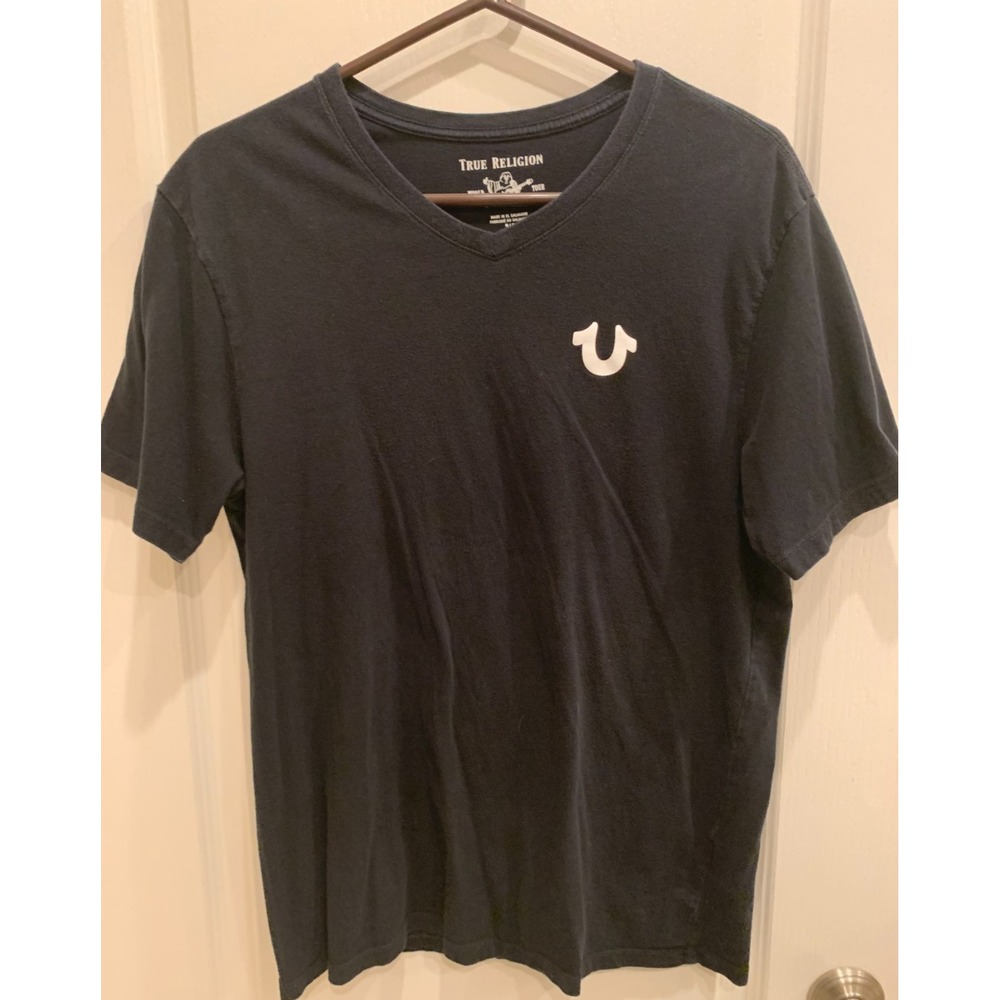 True Religion T-Shirt Adult Black V Sz M‎